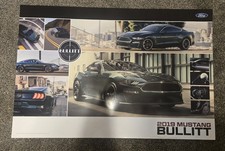 New 2019 Ford Mustang Bullitt Double Sided Dealership Ad Poster 24” x 36”  picture