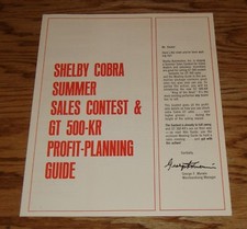 1968 Ford Shelby Cobra GT 350 500 500-KR Dealer Sales Contest Brochure 68 picture