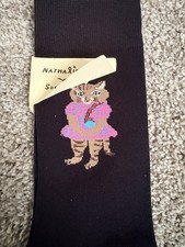 Nathalie Lete socks Cat Lady In black Women US 6-10 Artsy Whimsical Kitty Cat picture