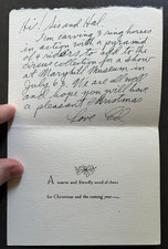 SIGNED by E. B. Quigley  1962 Christmas Card, inscribed by the artist VG picture