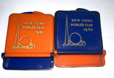 1940 New York World's Fair Souvenir Matchbox Pair Holders NYWF Tobacciana Rare picture