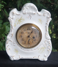Antique C 1910s New Haven Porcelain Novelty Mantle Clock - ALL ORIGINAL - VIDEO picture