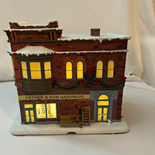 Hawthorne Village Norman Rockwell Father & Son Hardware Store Lighted 2003 picture