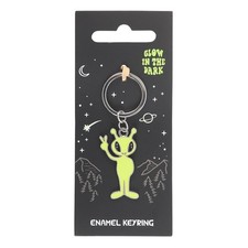 PT Pacific Trading Glow in the Dark Alien Keychain Enamel Keyring picture