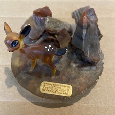 Vintage Petrified Wood Souvenir Grand Canyon Arizona AZ Bambi Deer #U picture