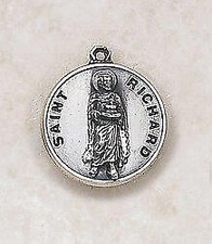 Unique Patron Saint Richard Sterling Medal Size .75in H comes with 24in Chain picture