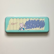 Vintage Sanrio Zashikibuta Pig Metal Pencil Box picture