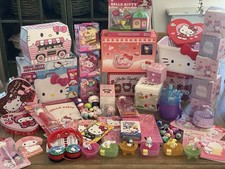 HUGE Hello Kitty & Friends Collectible Lot Travel Case, Canisters, Figures + picture