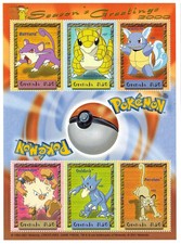 Grenada 2001 Pokemon Season's Greetings Sheet Of 6 Stamps Scott #3088 MNH Gem picture