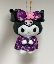 Sanrio Kuromi Purple Sakura Kimono Charm Plush Doll Gift Kids Toy picture