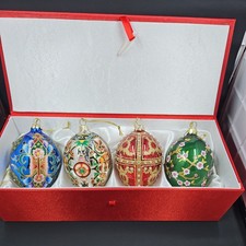 Joan Rivers Classic Collection Russian Inspired Eggs Ornaments Hand Painted picture