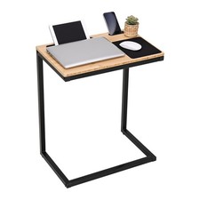 C Shaped End Table, Small Sofa Couch Side Tray with Pad Stand Holder picture