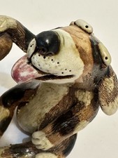 VTG Signed Wild Earth Spotted Dog Animal Pottery Art Stoneware Mug Cup Coffee picture