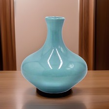 Vintage Royal Haeger 5” Pottery Bud Vase spring Easter Robins Egg Blue picture