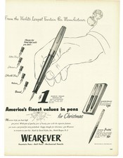 1952 Wearever Pennant Fountain Pen Vintage Print Ad PresClik Ball Pen Nibs picture