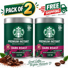 Starbucks Premium Instant Coffee, Dark Roast Coffee Arabica Beans 3.17oz (2PACK) picture