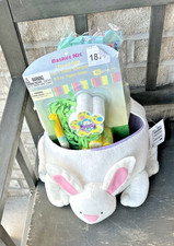 Vintage Kmart Easter Bunny Basket PTI Group NWT Plush Basket Eggs Toys Set picture