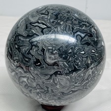 Natural Picasso Jasper Sphere Black Gray Crystal Ball Healing 3020G (6.65LB) picture