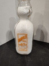 Vintage/Antique Dairylee Double Baby Top Face Head 1 Quart Milk Bottle picture