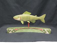 Vintage Carved Painted Wood Folk Art Fish Decoy Sculpture By Todd Watts # 2347 picture