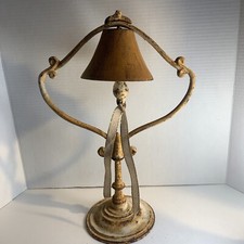 Vtg Rustic Cast Iron Table Top Bell~Funky Primitive~Dinner Bell Rusted~Farmhouse picture