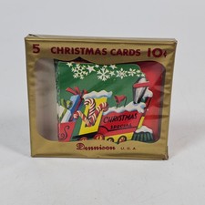 Vintage Dennison Christmas Cards Train Original Box New Old Stock picture