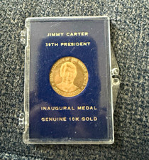 Jimmy Carter Inaugural Medal 10K Gold 1977 39th President United States picture