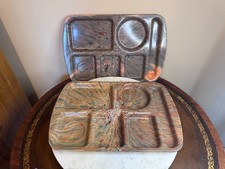 2 Vintage Prolon Ware Melamine School Cafeteria Lunch Tray Confetti picture