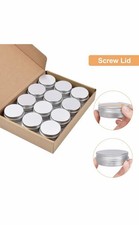 24Pack 2oz Metal round Tins Aluminum Tin Can Containers with Screw Lid for Salve picture