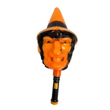 Rare Vintage 1960s Bayshore Blow Mold Witch Flashlight Halloween Wand w/ Cap picture