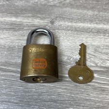 Vintage WB Brass Kodak Safety Lock  with Original Numbered Key  7503 Rare picture