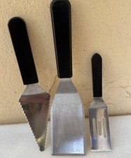 3 Vintage Pampered Chef Hen Logo Spatulas: Small~Med Pie Server~Large Heavy Duty picture