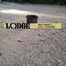 Large Vintage Lodge Cast iron cookware Advertising Store Display Sign 4