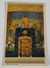 Vintage Louisiana State Capitol Senate Chamber Baton Rouge LA Art Deco Postcard picture