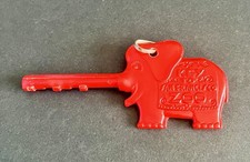 Vintage 1960s San Francisco Zoo Key Trunkey the Elephant Red with Ring picture