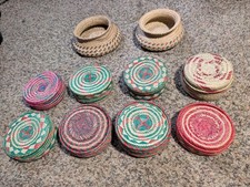 Vintage Tarahumara Tribe Hand-Woven Pine Needle & Palm Baskets - Lot of 10  picture
