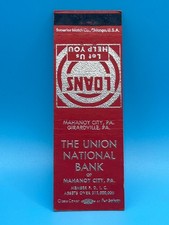 Vintage Union National Bank Mahanoy City PA Matchbook Air Conditioned Loans picture