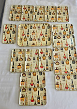Vintage MCM Alcohol Proof Japan Barware Tray Set Tray & 16 Plates Excellent  picture
