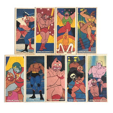 Vintage Kinnikuman Muscle Man Small Menko Card Lot 9pcs Mini Anime Wrestling picture