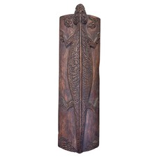 Dayak Carved Wooden Lizard Panel Borneo Indonesia Tribal Art Aso Motifs 19.5” picture