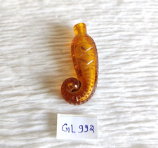 19c Antique Victorian Golden Fish Shape Perfume Bottle Rare Collectible GL992 picture