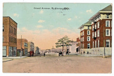 1914~McAlester, Oklahoma~GRAND AVENUE~BUSBY HOTEL~SHOPS~BRIDGE~Claycomb,Gowen,OK picture