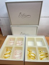 Botanica (Zodax) Glass Flower Napkin Rings | Amber & Pink | 6 Six | Flaws picture