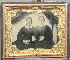 Antique Tintype Photograph Beautiful Affectionate Young Women-Arm in Arm picture