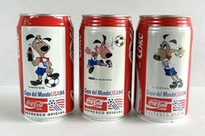 Vintage Coca-Cola Cans World Cup 1994 Set Of 3 Limited Edition Soda Pop Coke Can picture