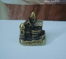 Vintage Solid Brass Copper Small Villa House Statue for Home Decor picture