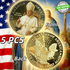 5 PCS Commemorative Coins Trump  President Donald ,Faith/Patriotic/Collect coins picture