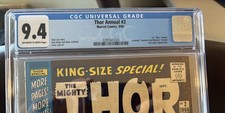 THOR ANNUAL #2 1966 CGC 9.4  ow/white classic destroyer avengers  picture