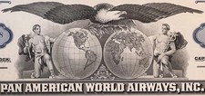 Vintage 1950s-1970s Pan Am Stock Certificate ✈️ Pan American Airways Blue picture