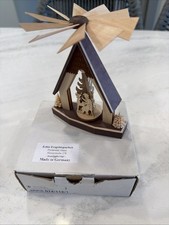 Vintage German Erzgebirge Christmas Pyramid Hutzenstube House Mini 4” w/ Box picture